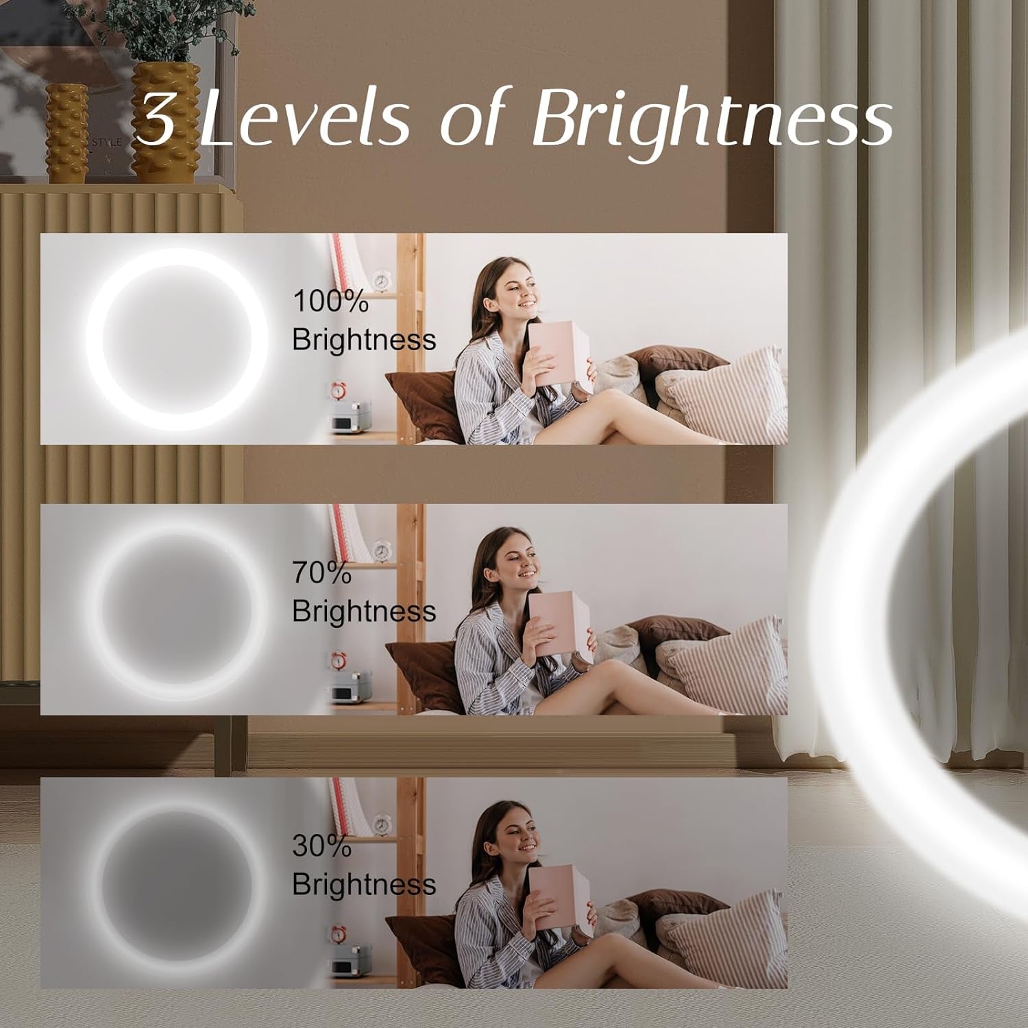 LED Compact Mirror 1X/3X Magnification – Pink