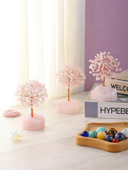 Rose Quartz Crystal Money Tree Decor