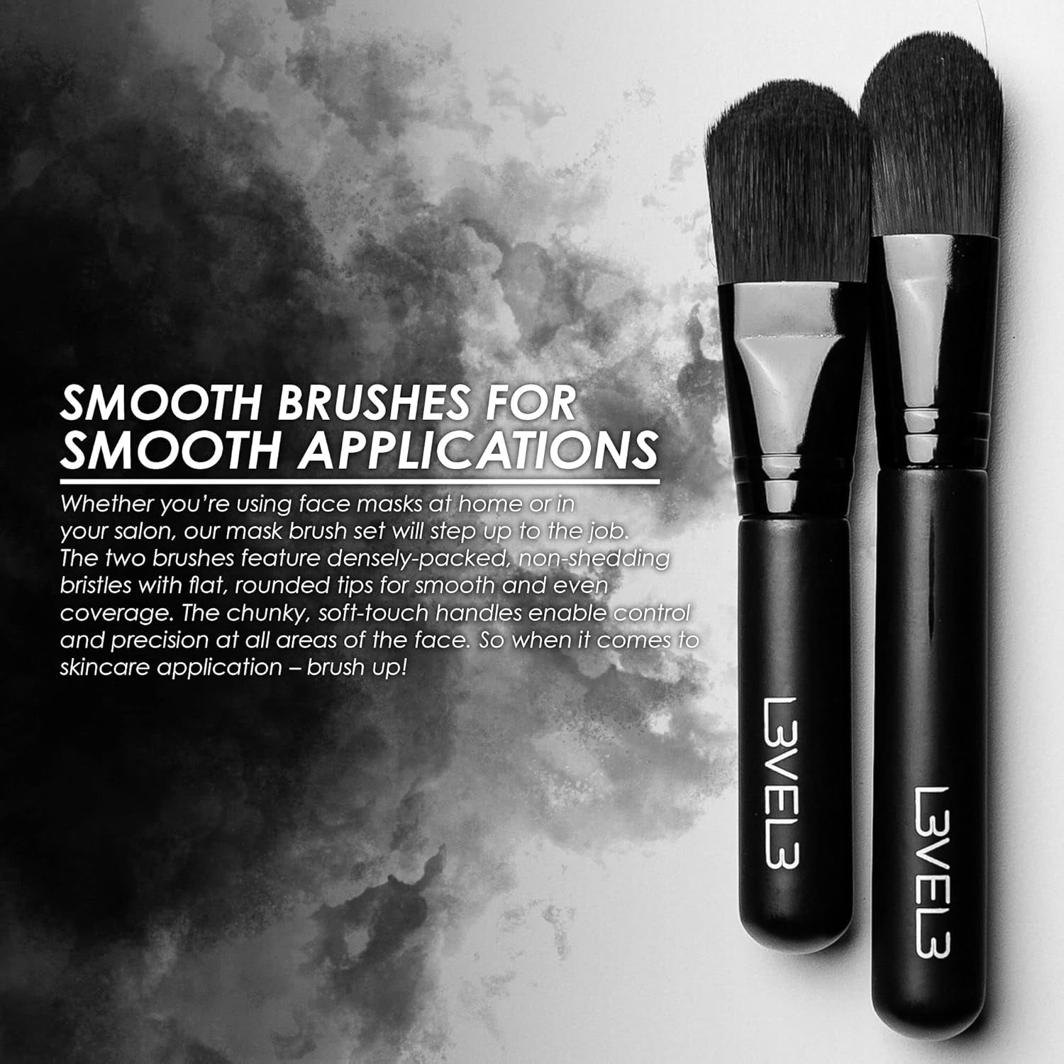 Facial Mask Brush Set – 3Pc Black Applicators