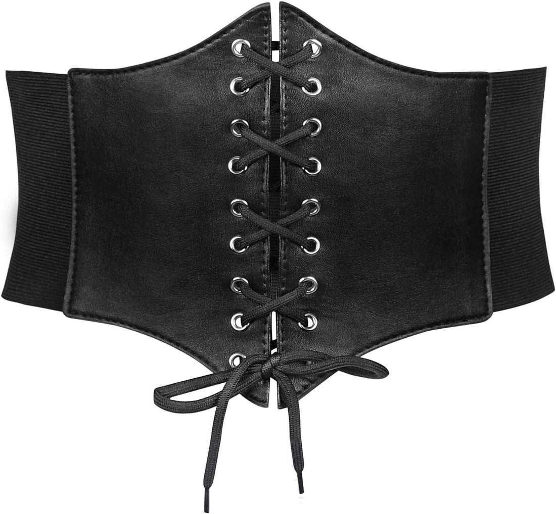 Women’s Elastic Lace-Up Waist Belt – Waspie Corset Style