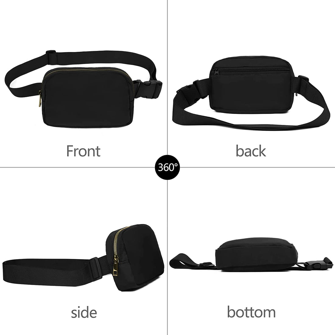 Unisex Fanny Pack Belt Bag with Adjustable Strap – Black Graduation Gift