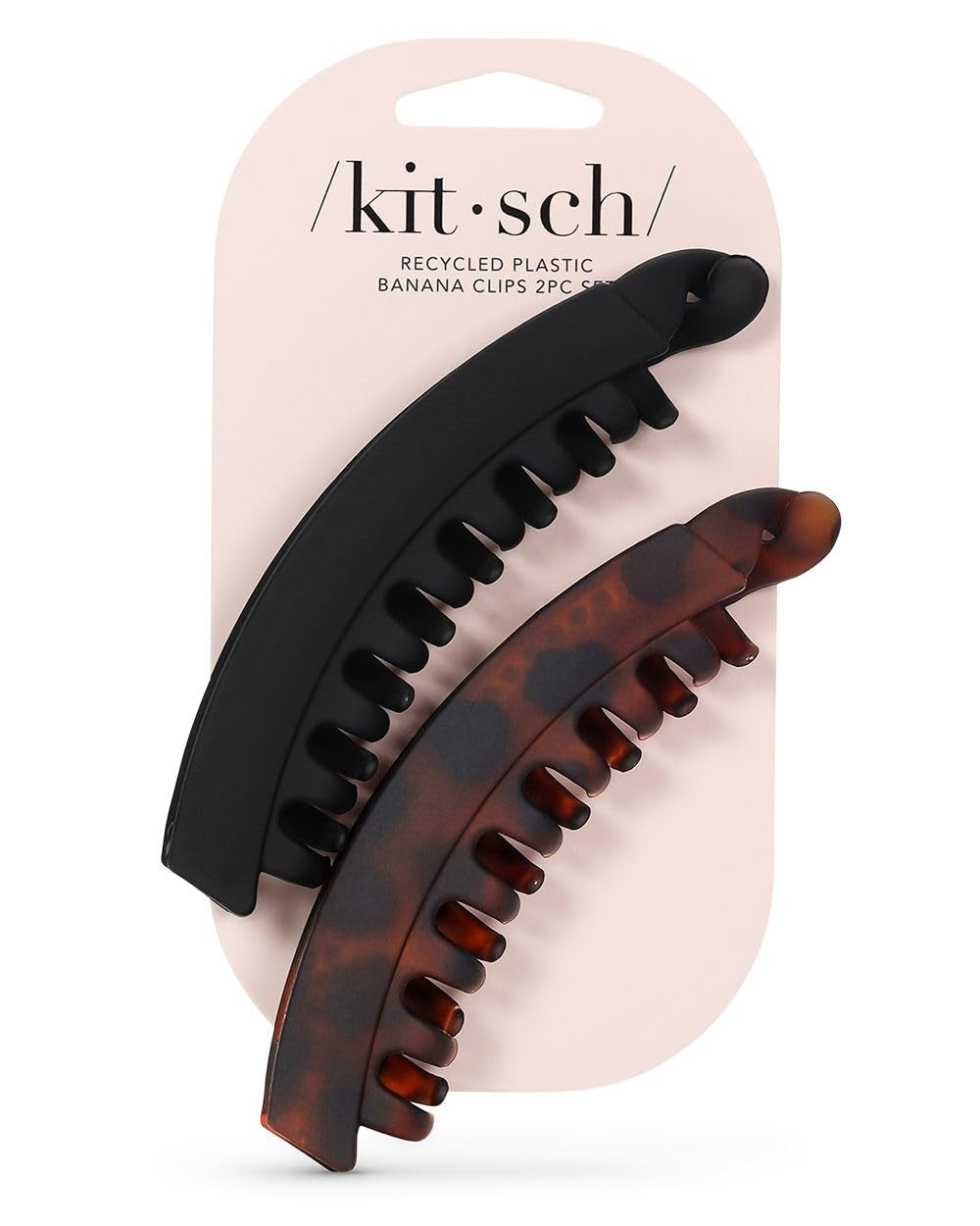 2PCS Black &amp; Tortoise Banana Hair Clips