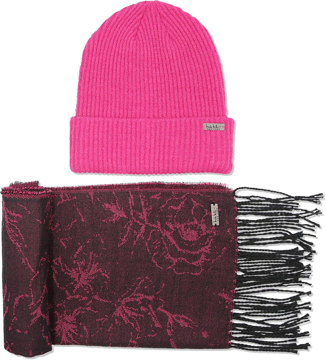 Womens Hanging Scarf and Beanie Hat Set