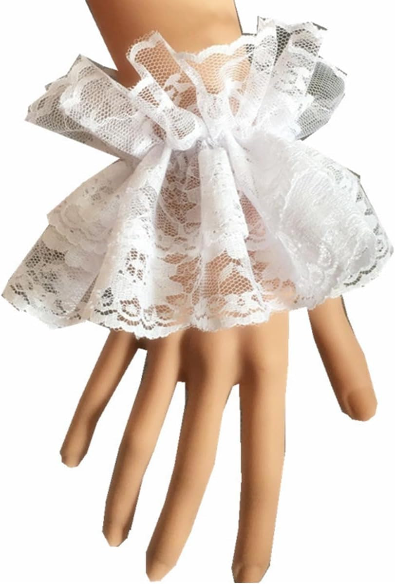 White Lolita Lace Gloves – Sexy Elastic Hand Sleeves for Parties