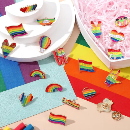 0Pcs Rainbow Pride Pins Set, 20 Styles