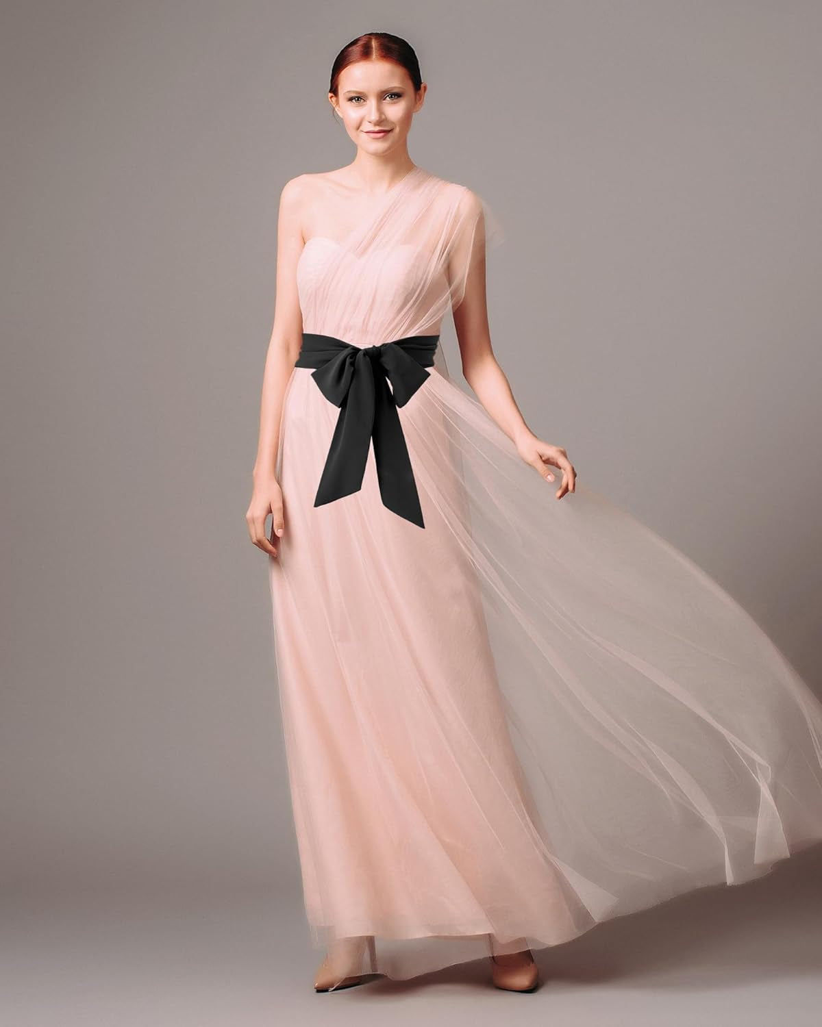 Women’s Chiffon Dress Sash Belt – 3&quot; Wide Bridal Waist Accessory