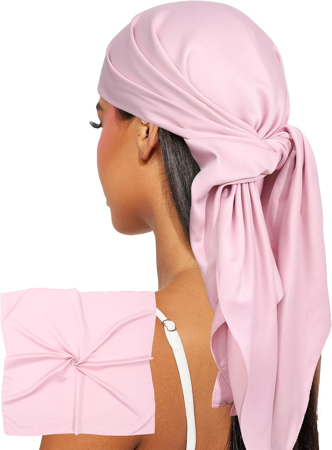 35” Satin Headscarf – Silk-Like Hair Bandana &amp; Neck Wrap for Women
