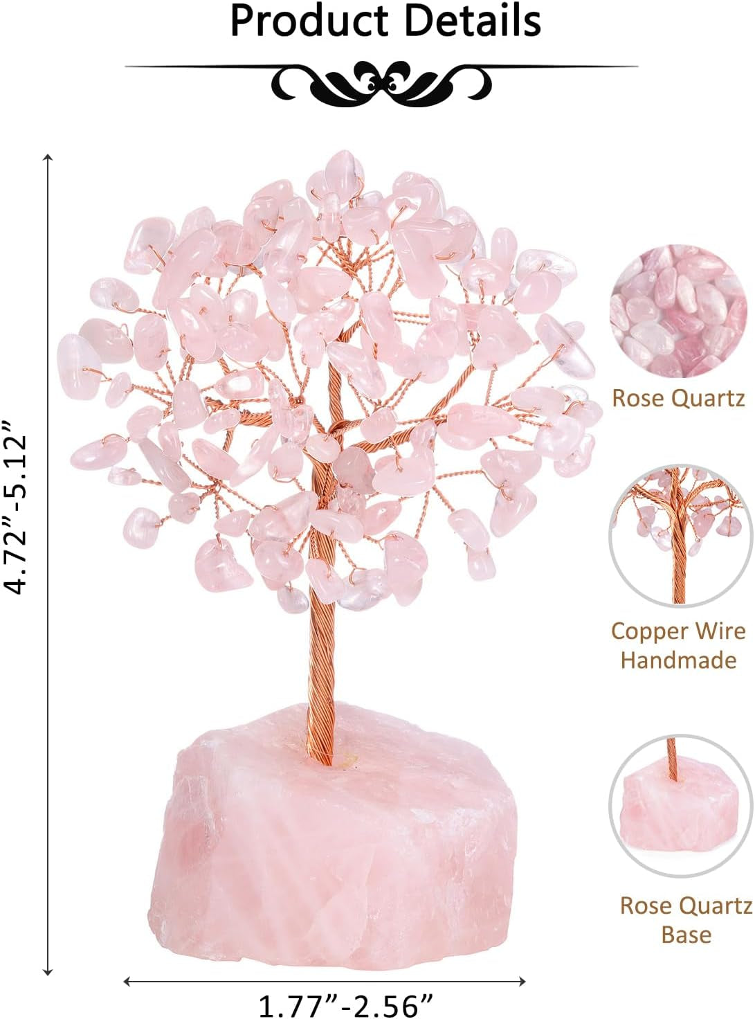 Rose Quartz Crystal Money Tree Decor