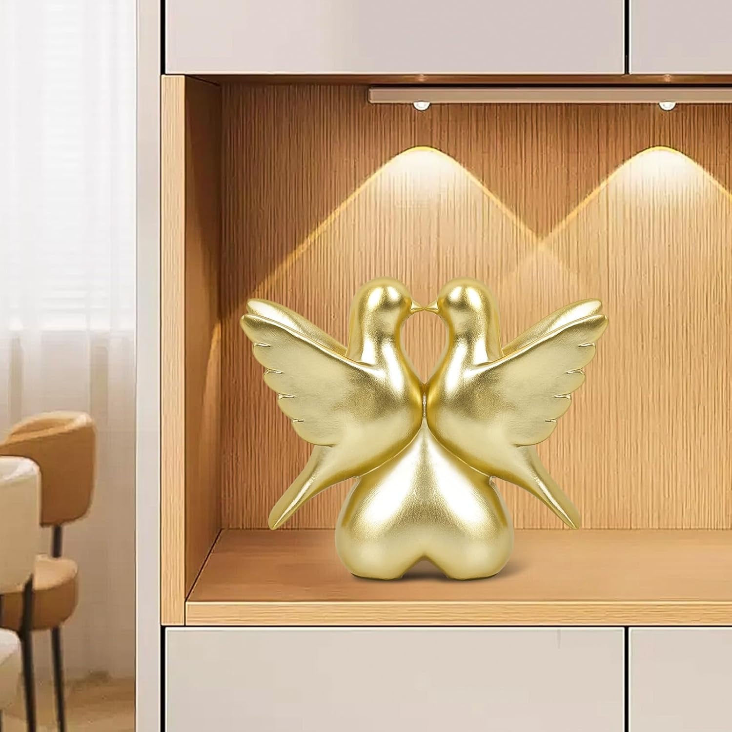 Gold Bird Figurines Modern Home Decor