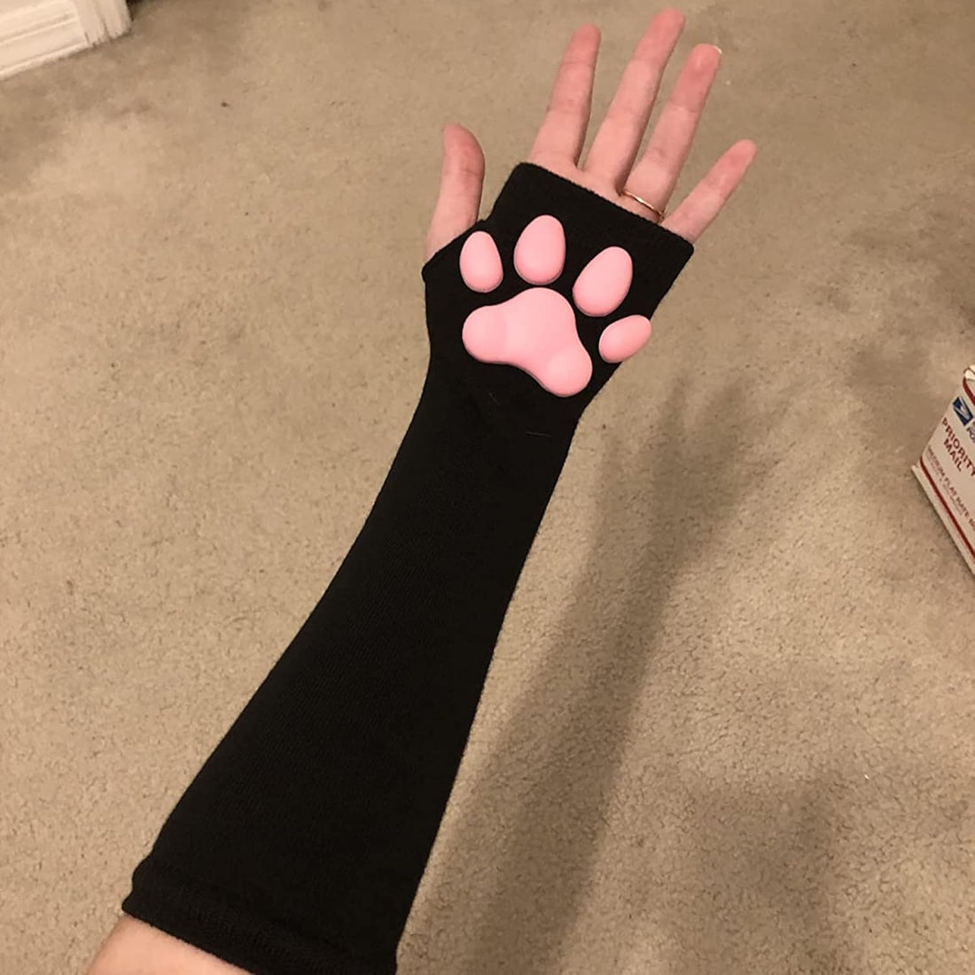 Cute Cat Paw Mittens – Kawaii 3D Toe Beans Fingerless Gloves