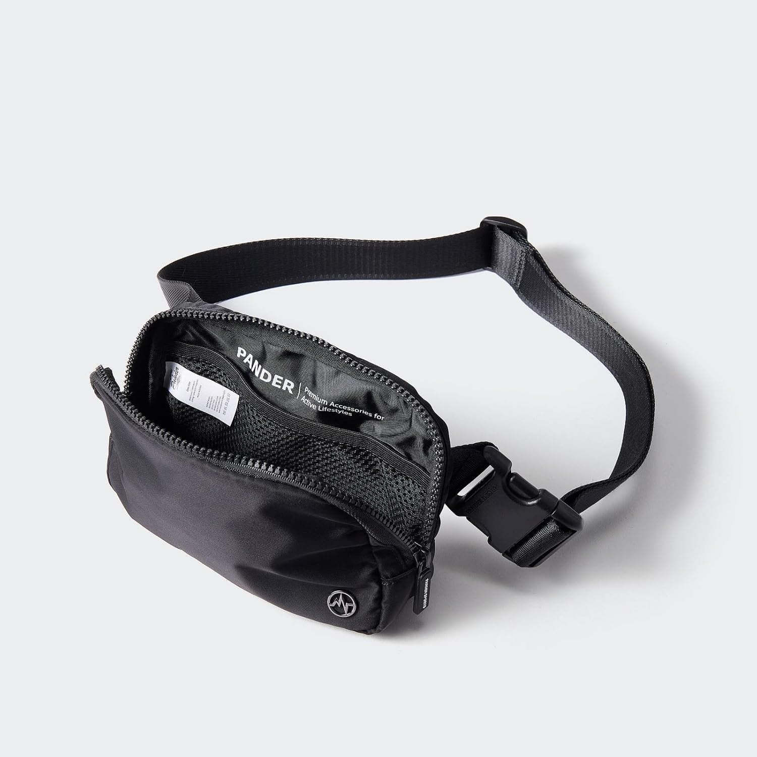 Two-Way Zipper Nylon Fanny Pack – Water-Repellent Crossbody Belt Bag (Black)