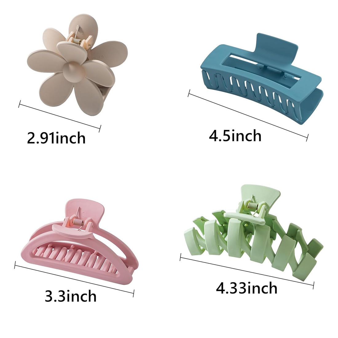 8PCS Colorful Flower Claw Hair Clips Set