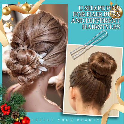 300PCS Silver Bobby Pins &amp; Hair Bands Kit