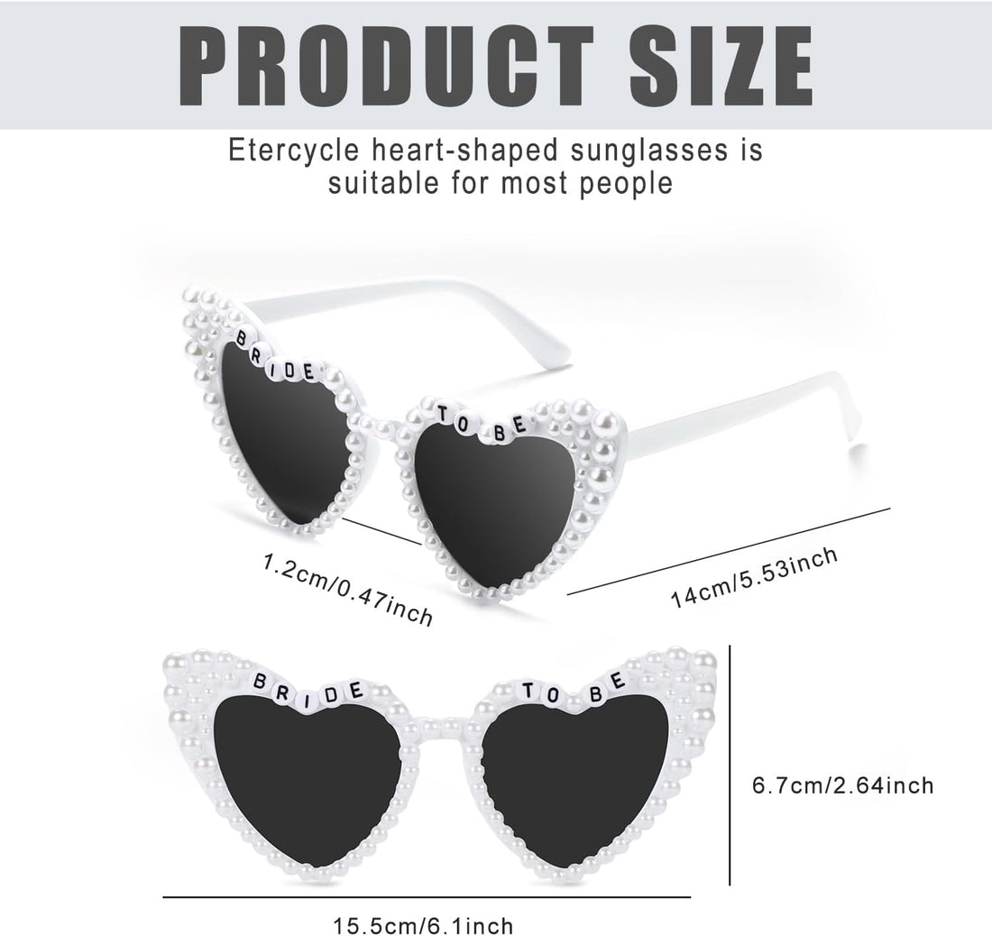 Heart Sunglasses – Bride-to-Be Bachelorette Party Gift for Women