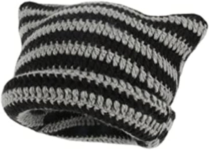Vintage Crochet Cat &amp; Fox Beanies – Slouchy Hats for Women