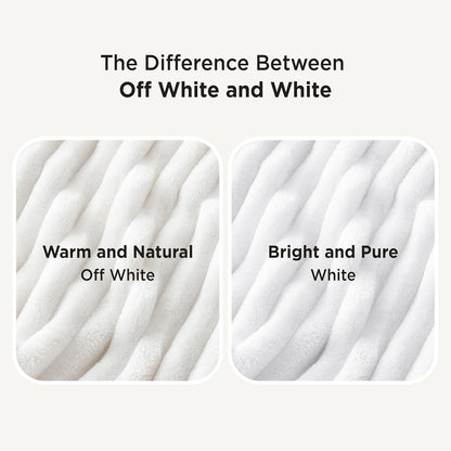White Fleece Throw Blanket for Couch