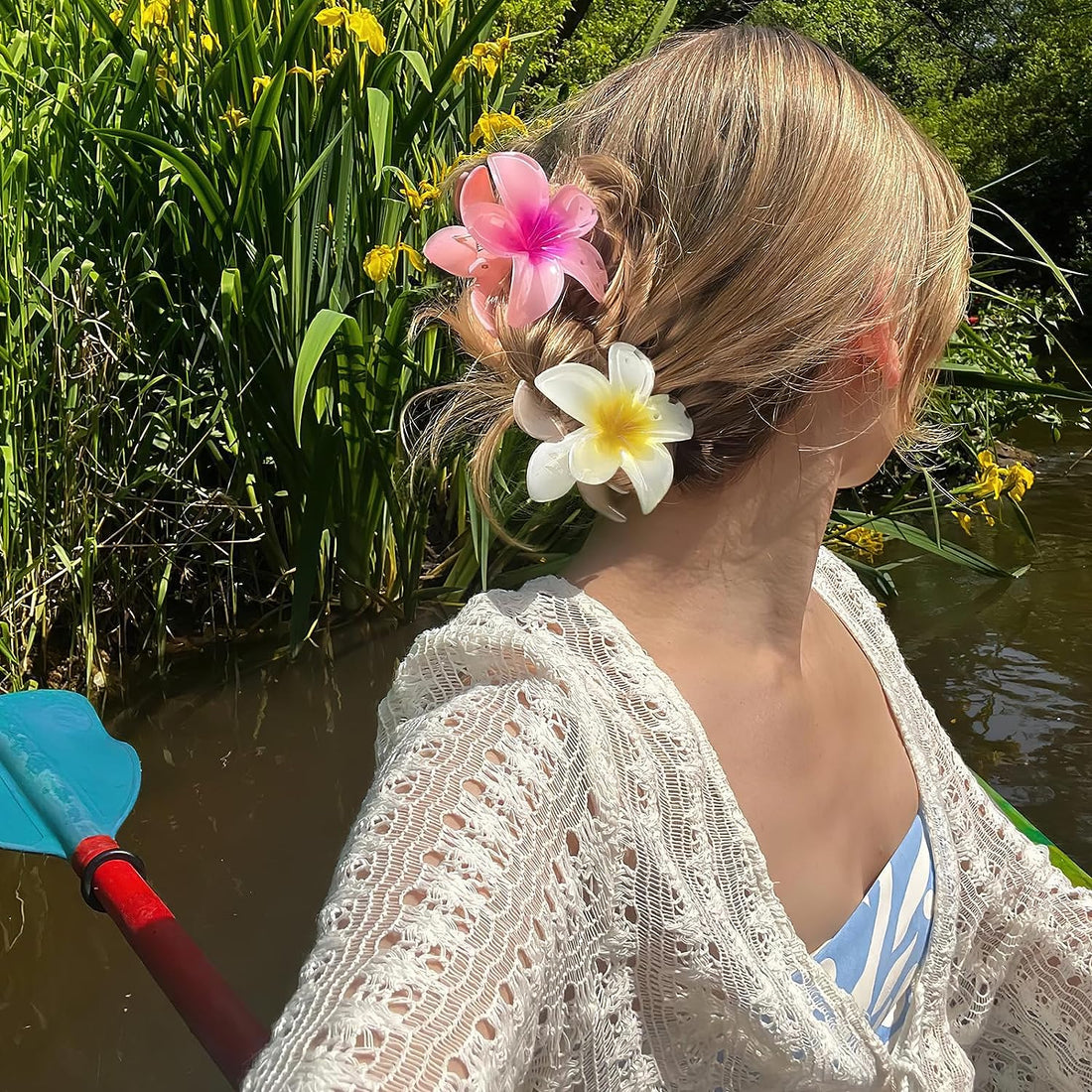 4 PCS Large Flower Hair Claw Clips for Thick