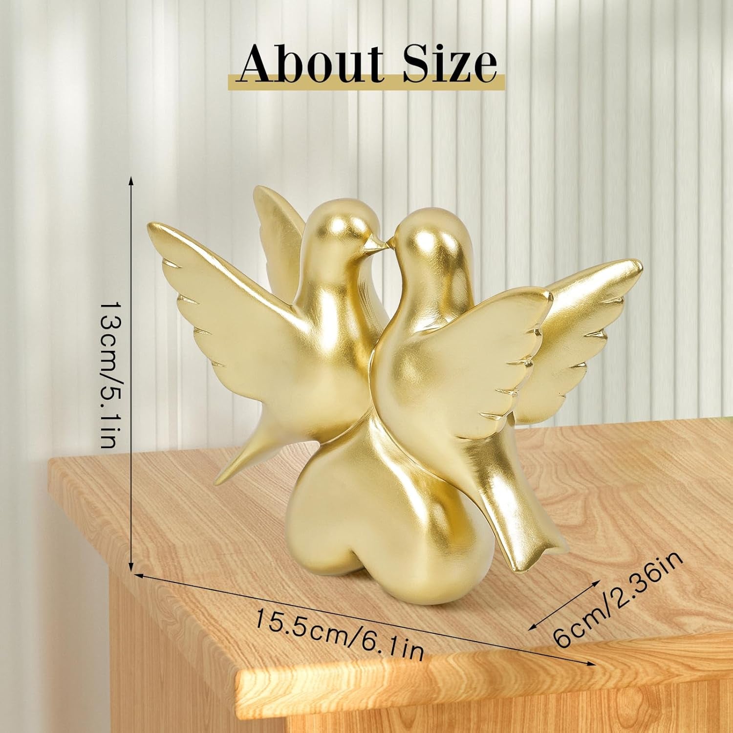 Gold Bird Figurines Modern Home Decor