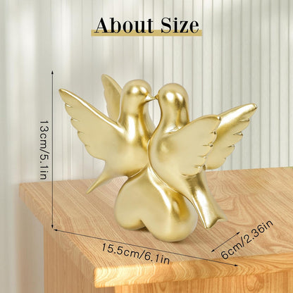 Gold Bird Figurines Modern Home Decor