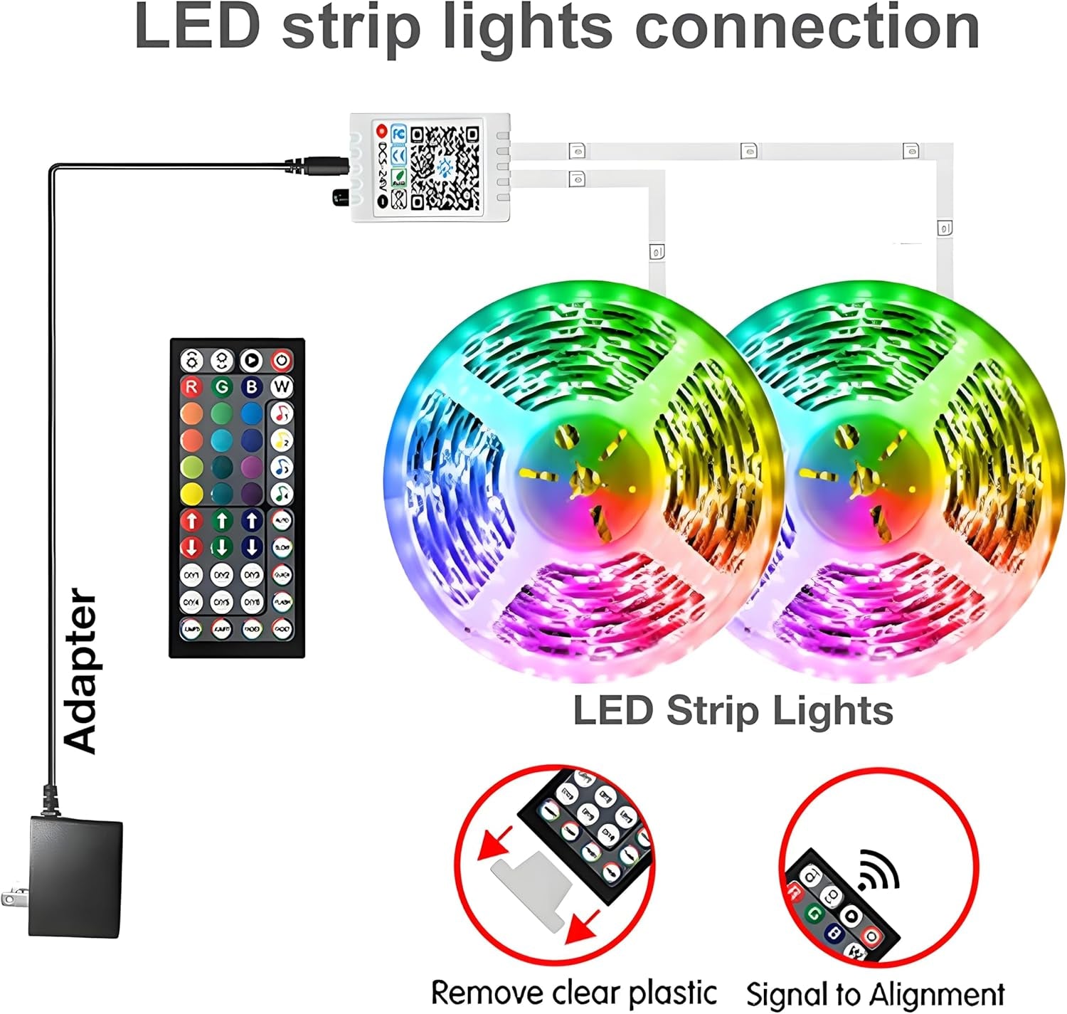 100Ft LED Strip Lights with Music Sync