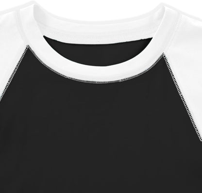 Women Raglan Colorblock Baby Tee Shirt Short Sleeve Summer Casual Tops